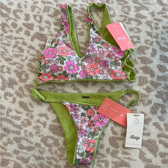 Maaji Other - Maaji Reversible Green Floral bikini